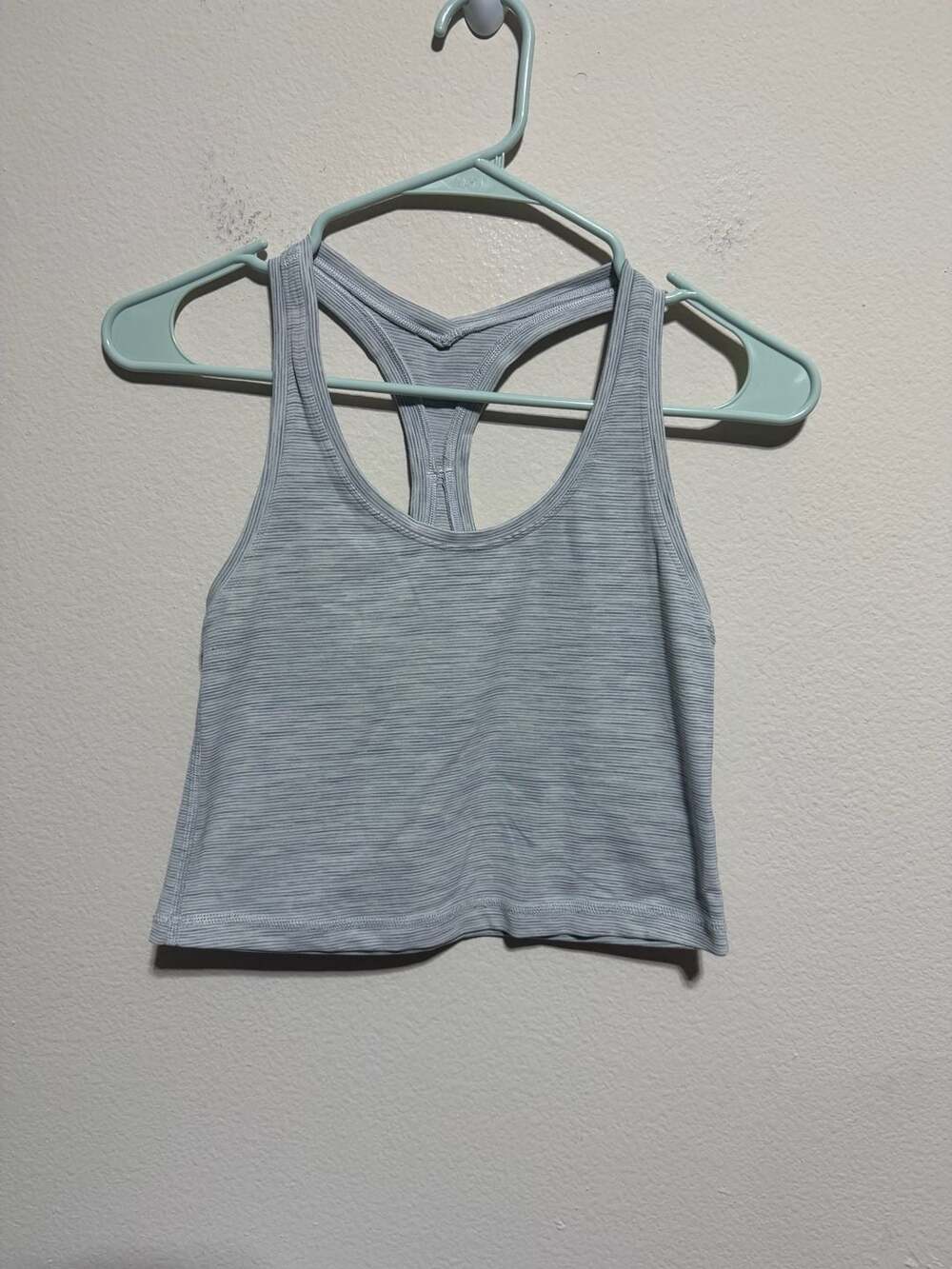 Lululemon Racerback Cropped Tank Top in Space Dye Grey